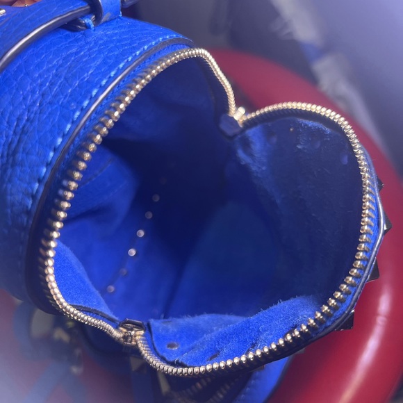 Valentino Mini Backpack in Azure Blue Leather - Picture 6 of 8